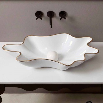 Aanrecht design keramische witgouden wastafel gemaakt in Italië Rayan