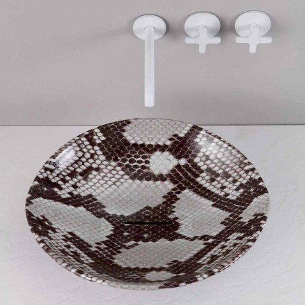 Aanrecht keramische design wastafel gemaakt in Italië Animals Viadurini