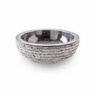 Ronde design aanrechtwastafel in met de hand bewerkt zwart marmer - linnen Viadurini