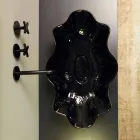 Aanrecht wasbak in zwart en goud keramiek ontwerp gemaakt in Italië Cubo Viadurini