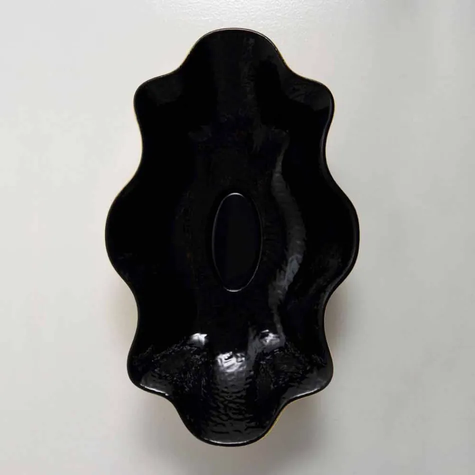 Aanrecht wasbak in zwart en goud keramiek ontwerp gemaakt in Italië Cubo Viadurini