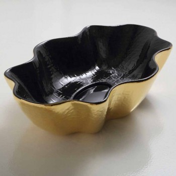 Aanrecht wasbak in zwart en goud keramiek ontwerp gemaakt in Italië Cubo