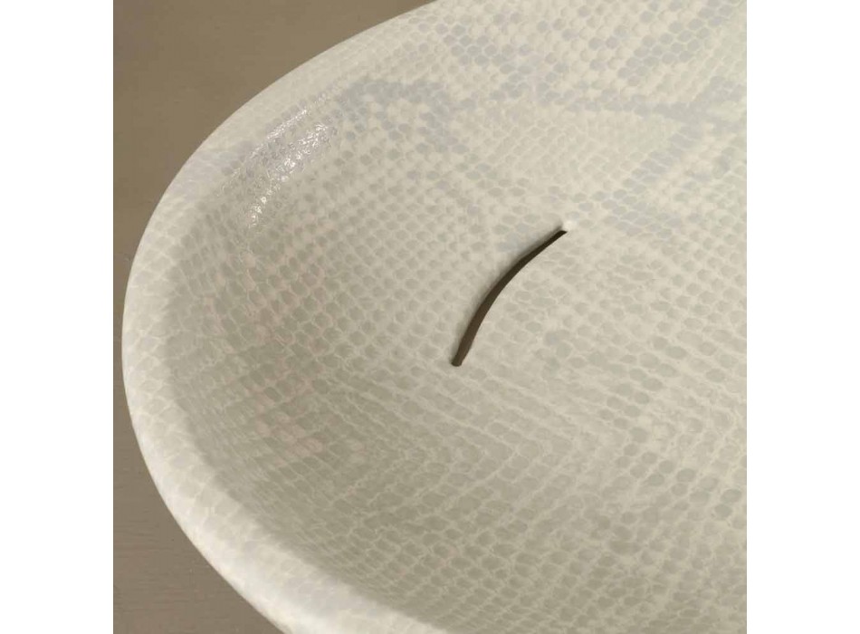 Witte keramische designwastafel in python made in Italy Glossy Viadurini