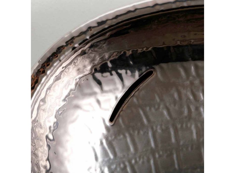 Design keramische wastafel zilver made in Italy Glossy Viadurini