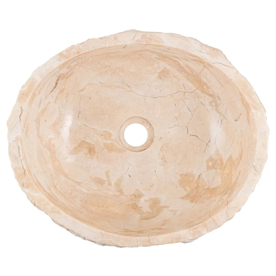 Design aanrecht wastafel handgemaakt in erosi marmer, Busseto Viadurini