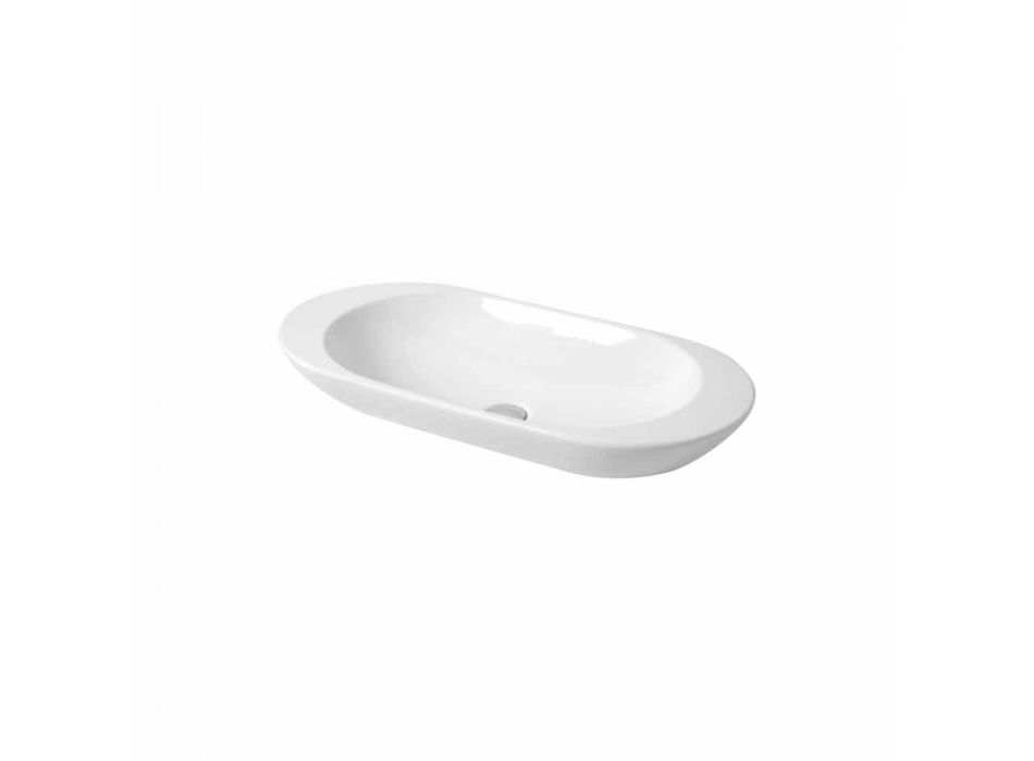 Design aanrecht wastafel in wit of Melle gekleurd keramiek Viadurini