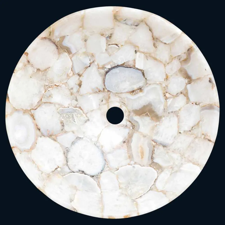 Wastafel ontwerp ondersteunen kristallijne steen Poncho Viadurini