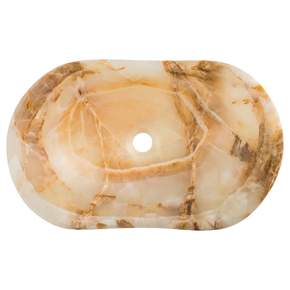 Design wastafel in Lana onyx steen, handgemaakt Viadurini