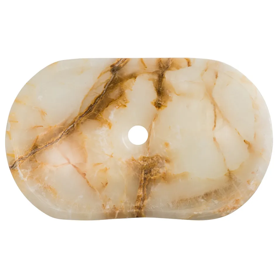 Design wastafel in Lana onyx steen, handgemaakt Viadurini