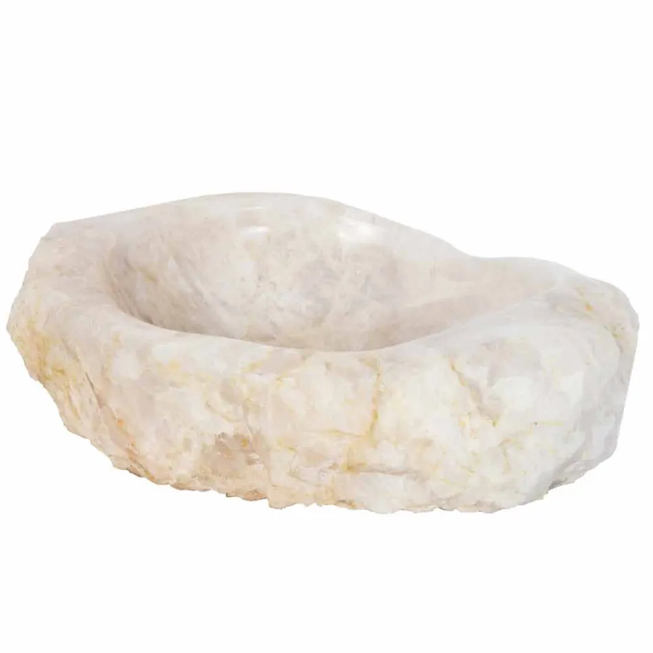 Wastafel kwartskristal ontwerp ondersteuning Iva, handgemaakte Viadurini