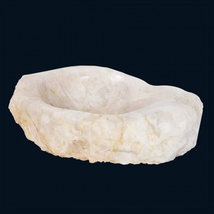 Wastafel kwartskristal ontwerp ondersteuning Iva, handgemaakte Viadurini