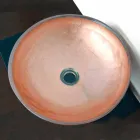 Design aanrechtwastafel in transparante hars en koper - Salvatore Viadurini