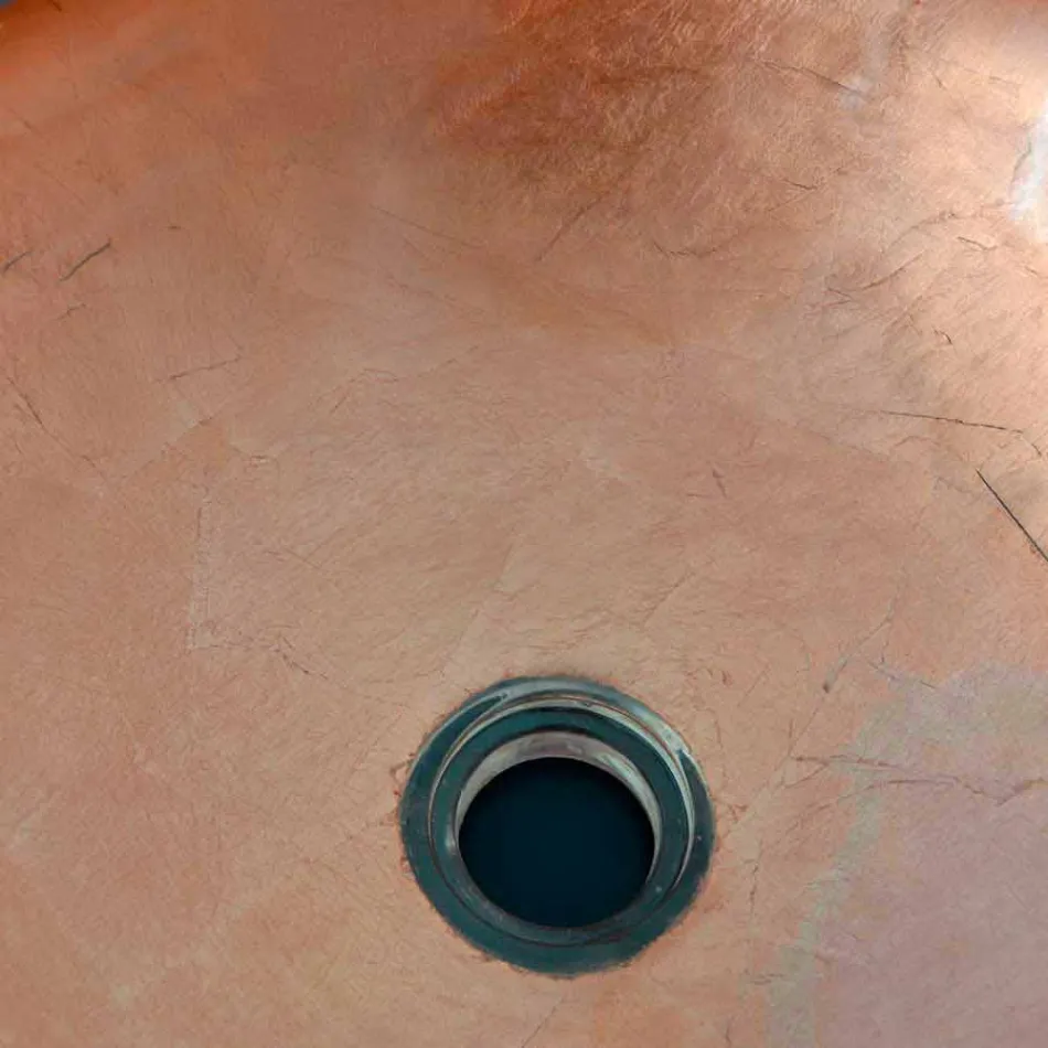 Design aanrechtwastafel in transparante hars en koper - Salvatore Viadurini