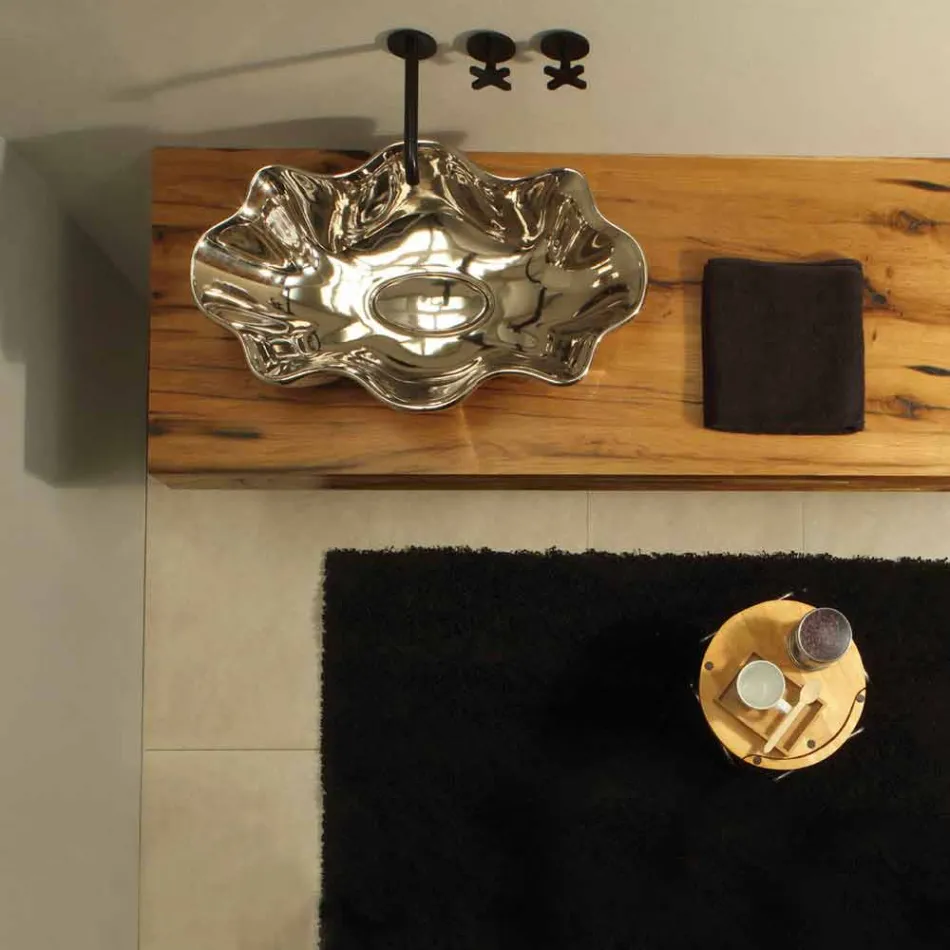 Moderne design keramische wasbak gemaakt in Italië Cubo Viadurini