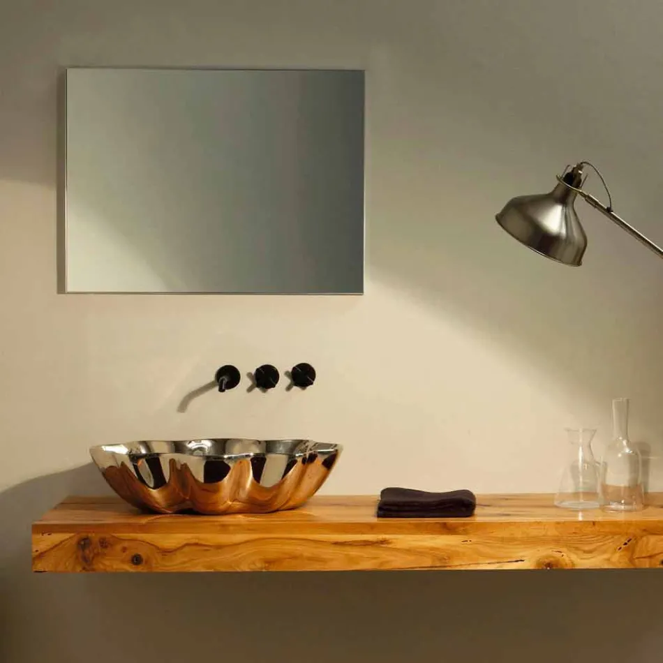 Moderne design keramische wasbak gemaakt in Italië Cubo Viadurini