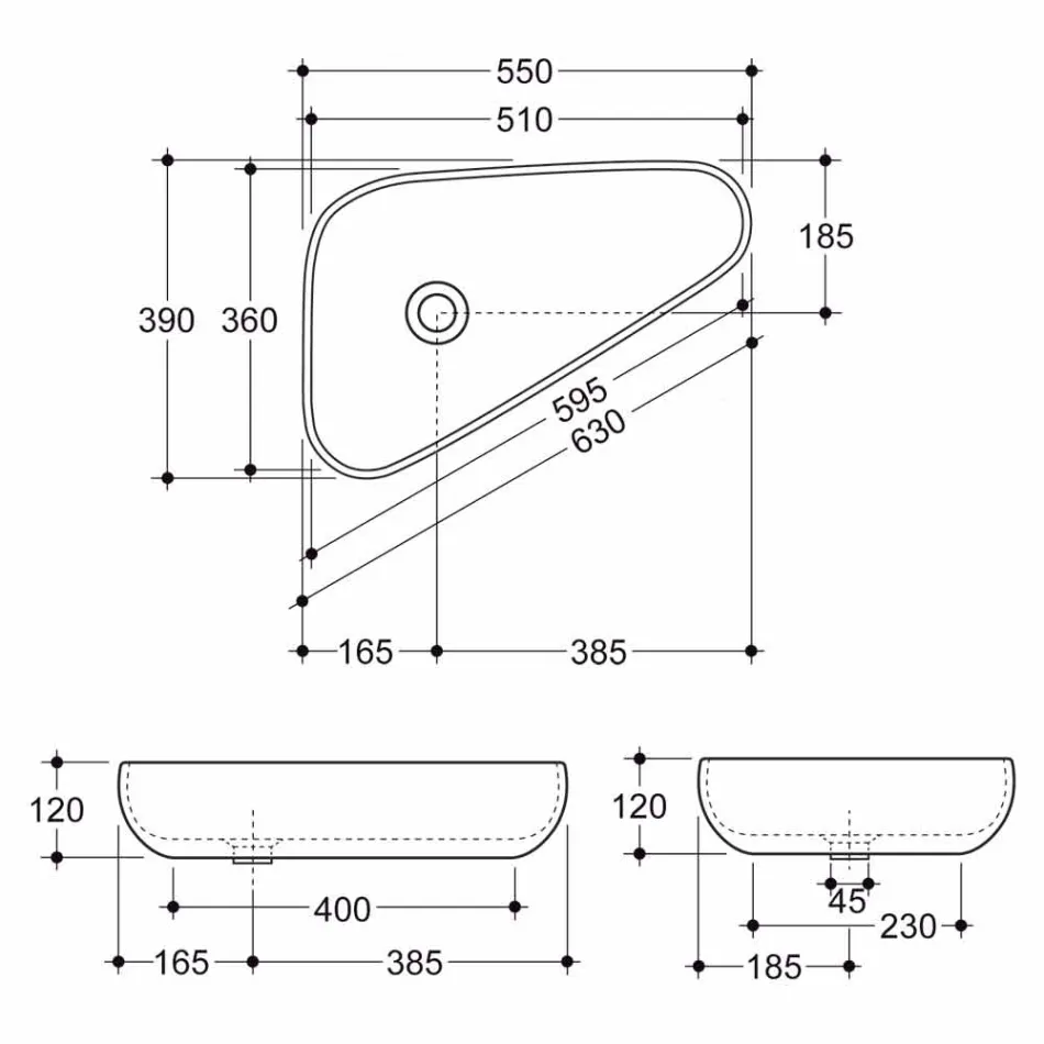 Moderne design keramische wasbak gemaakt in Sofia, Italië Viadurini