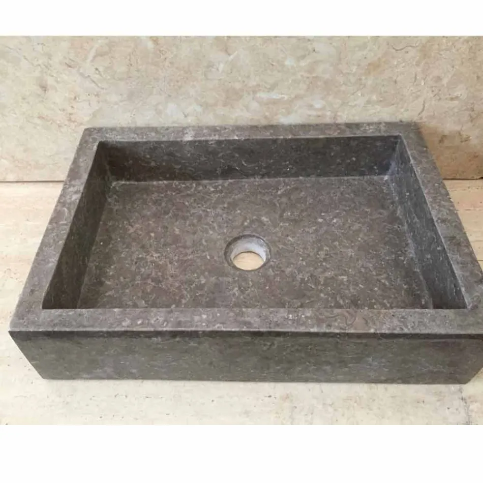 Jeff designwastafel uit één stuk in natuursteen Viadurini