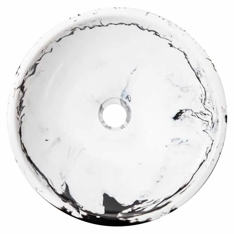 Ronde opzetwastafel in hars, Bussoleno Viadurini