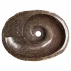 Moderne designwastafel in riviersteen, Busca Viadurini