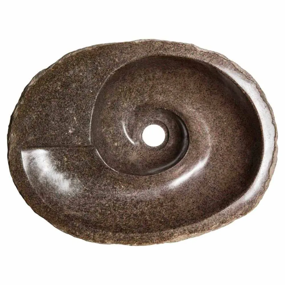 Moderne designwastafel in riviersteen, Busca Viadurini