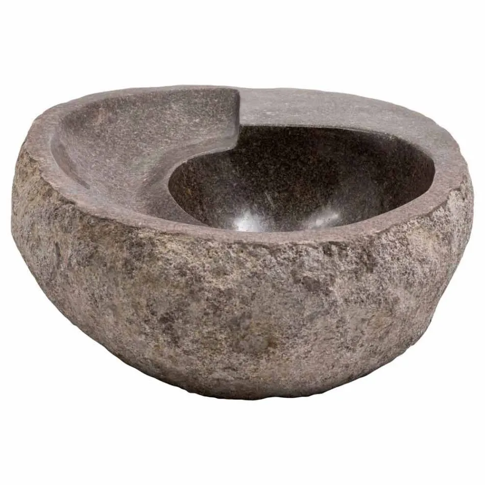 Moderne designwastafel in riviersteen, Busca Viadurini