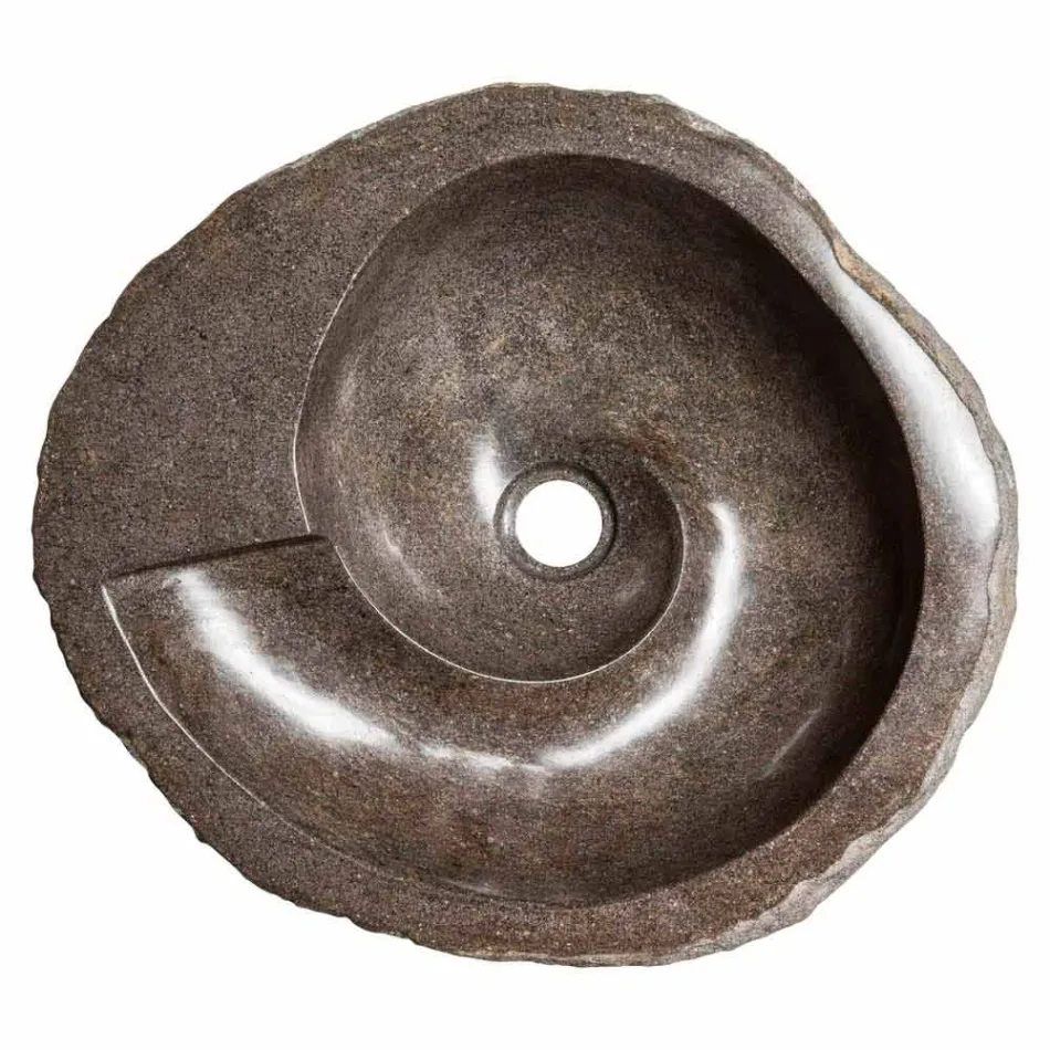 Moderne designwastafel in riviersteen, Busca Viadurini