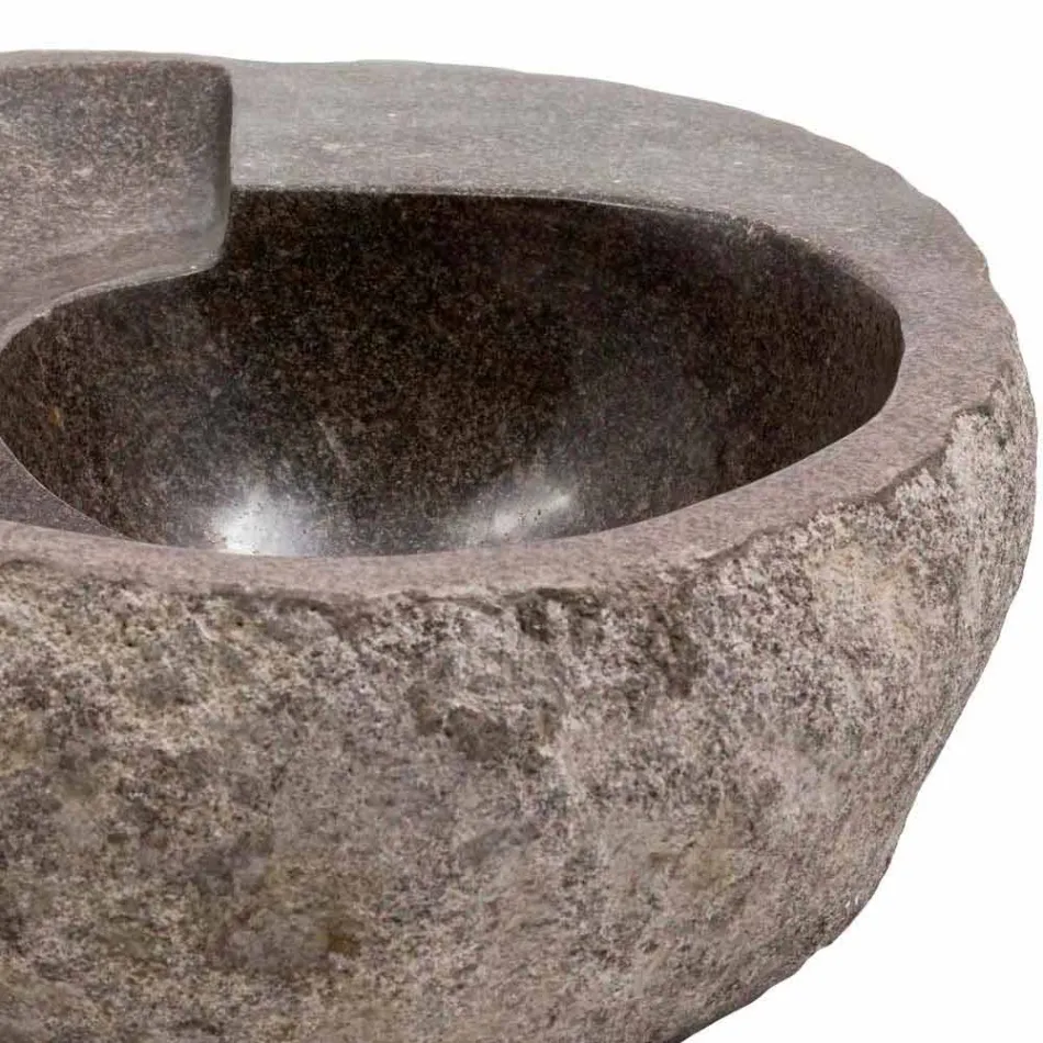 Moderne designwastafel in riviersteen, Busca Viadurini