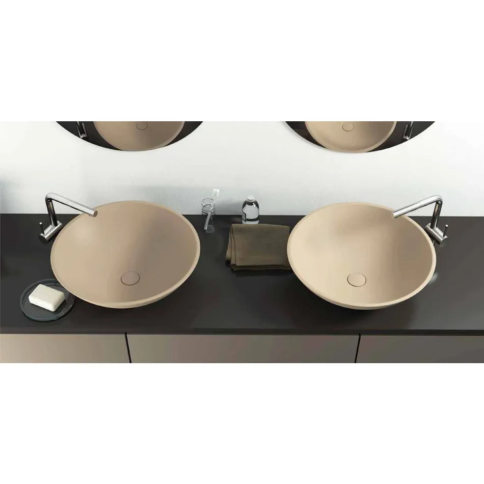 Moderne ronde vrijstaande wastafel gemaakt in Italië, Donnas Viadurini
