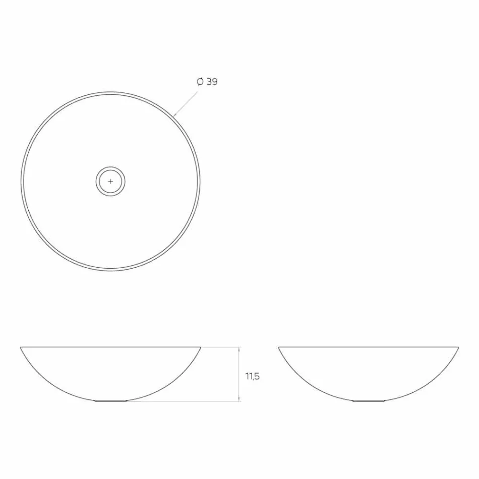 Moderne ronde vrijstaande wastafel gemaakt in Italië, Donnas Viadurini