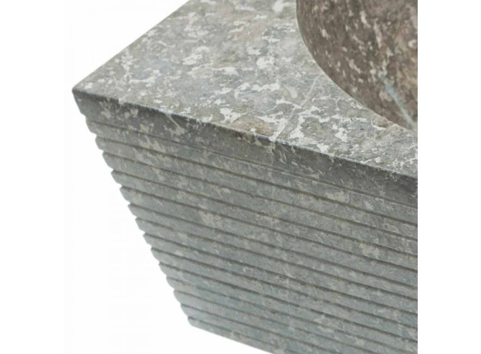 Natuurlijke grijze aanrechtwastafel in natuursteen, uniek stuk Zor Viadurini
