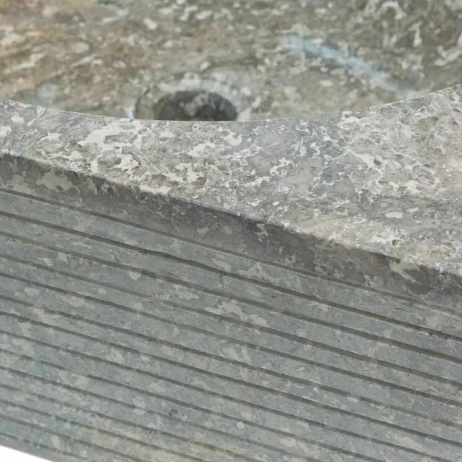 Natuurlijke grijze aanrechtwastafel in natuursteen, uniek stuk Zor Viadurini