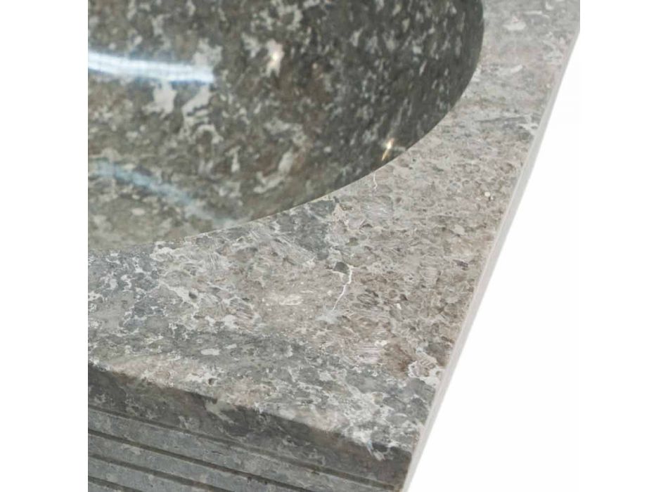 Natuurlijke grijze aanrechtwastafel in natuursteen, uniek stuk Zor Viadurini