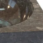 Vierkantgrijze wastafel in natuursteen Jiny Viadurini