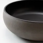 Handgedraaide aanrechtwastafel van licht of donker Raku-klei - Prisma Viadurini