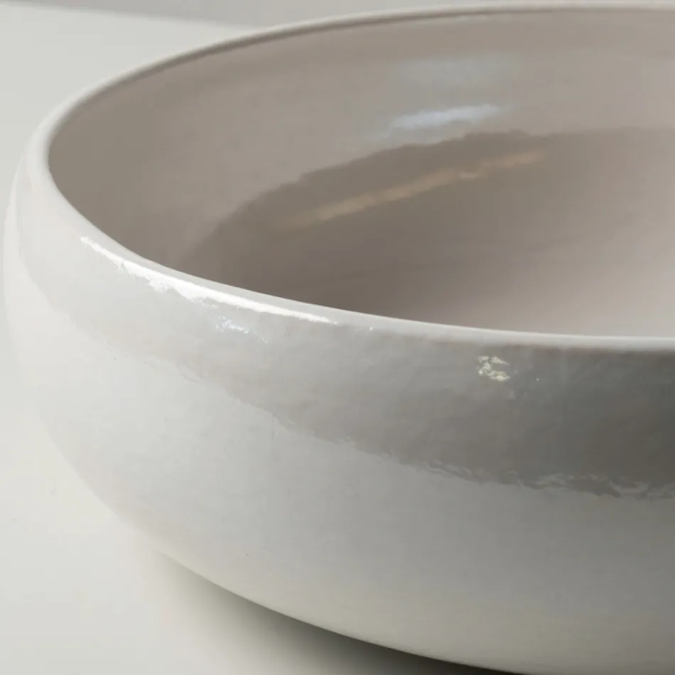 Raku klei aanrechtblad spoelbak met metallic craquelé glans - Prisma Viadurini