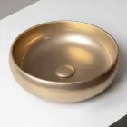 Handgedraaide metalen Raku klei aanrechtwastafel - Prisma Viadurini