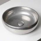 Handgedraaide metalen Raku klei aanrechtwastafel - Prisma Viadurini