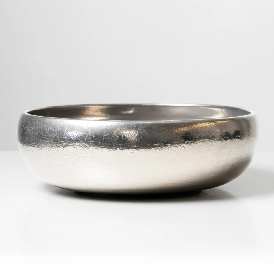 Handgedraaide metalen Raku klei aanrechtwastafel - Prisma Viadurini