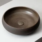 Aanrechtwastafel van donker of okerkleurig vuurvast klei - Prisma Viadurini