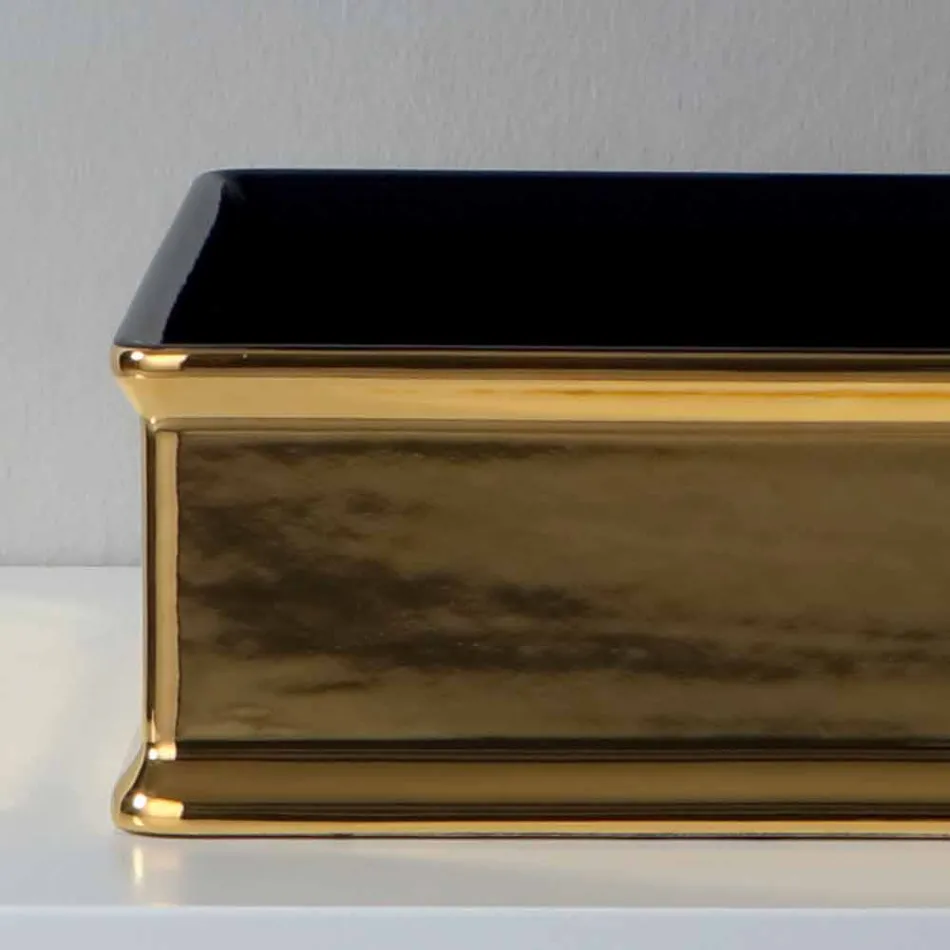 Tweekleurige keramische werkbladwastafel, geproduceerd in Italië door Debora Viadurini