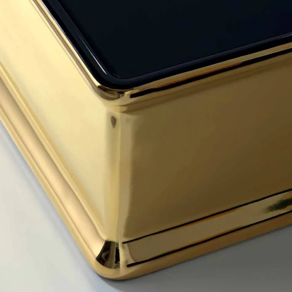 Tweekleurige keramische werkbladwastafel, geproduceerd in Italië door Debora Viadurini