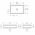 Tweekleurige keramische werkbladwastafel, geproduceerd in Italië door Debora Viadurini