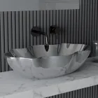 Opzetwastafel in gekleurd keramiek verschillende afwerkingen L 65 cm - Kubus Viadurini