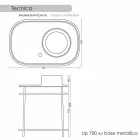 Wastafel volledig keramische metalen voet Marta Viadurini