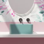 Keramische wastafel op aanrecht, inclusief afvoer, gemaakt in Italië - doos Viadurini