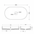 Wastafel in modern design keramische Zon maakte Italië 65x35 cm Viadurini