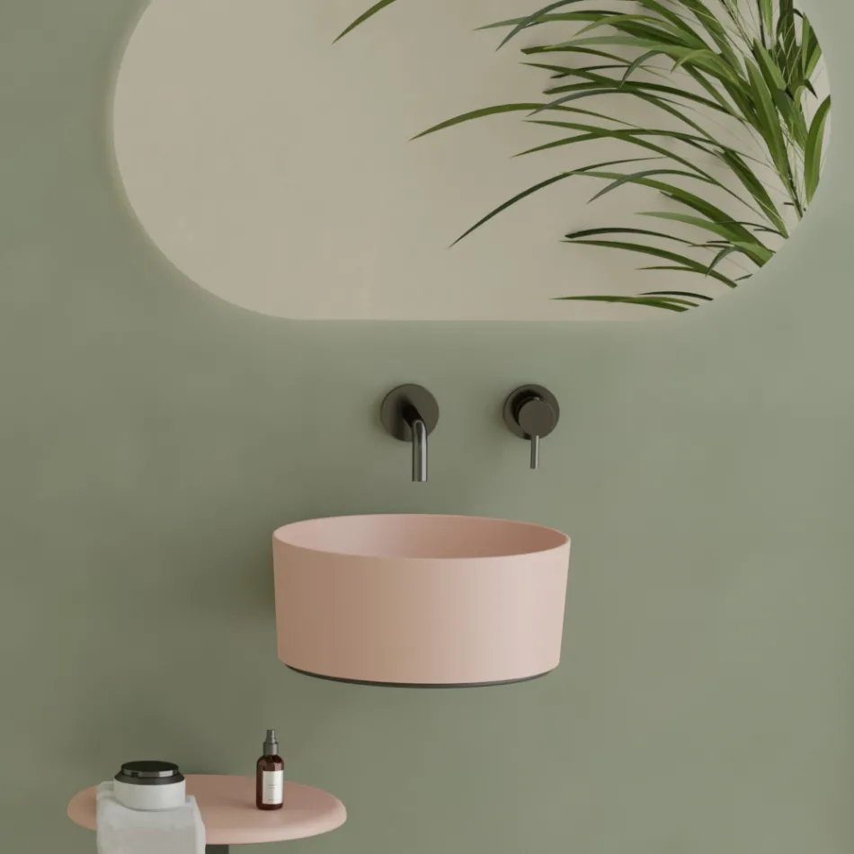 Keramische wastafel op aanrecht met verschillende afwerkingen Made in Italy - Ballen Viadurini