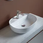 Keramische aanrechtwastafel met modern design kraangat - Papavero Viadurini