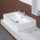 Keramische aanrechtwastafel met modern design kraangat - Papavero Viadurini
