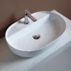 Keramische aanrechtwastafel met modern design kraangat - Papavero Viadurini